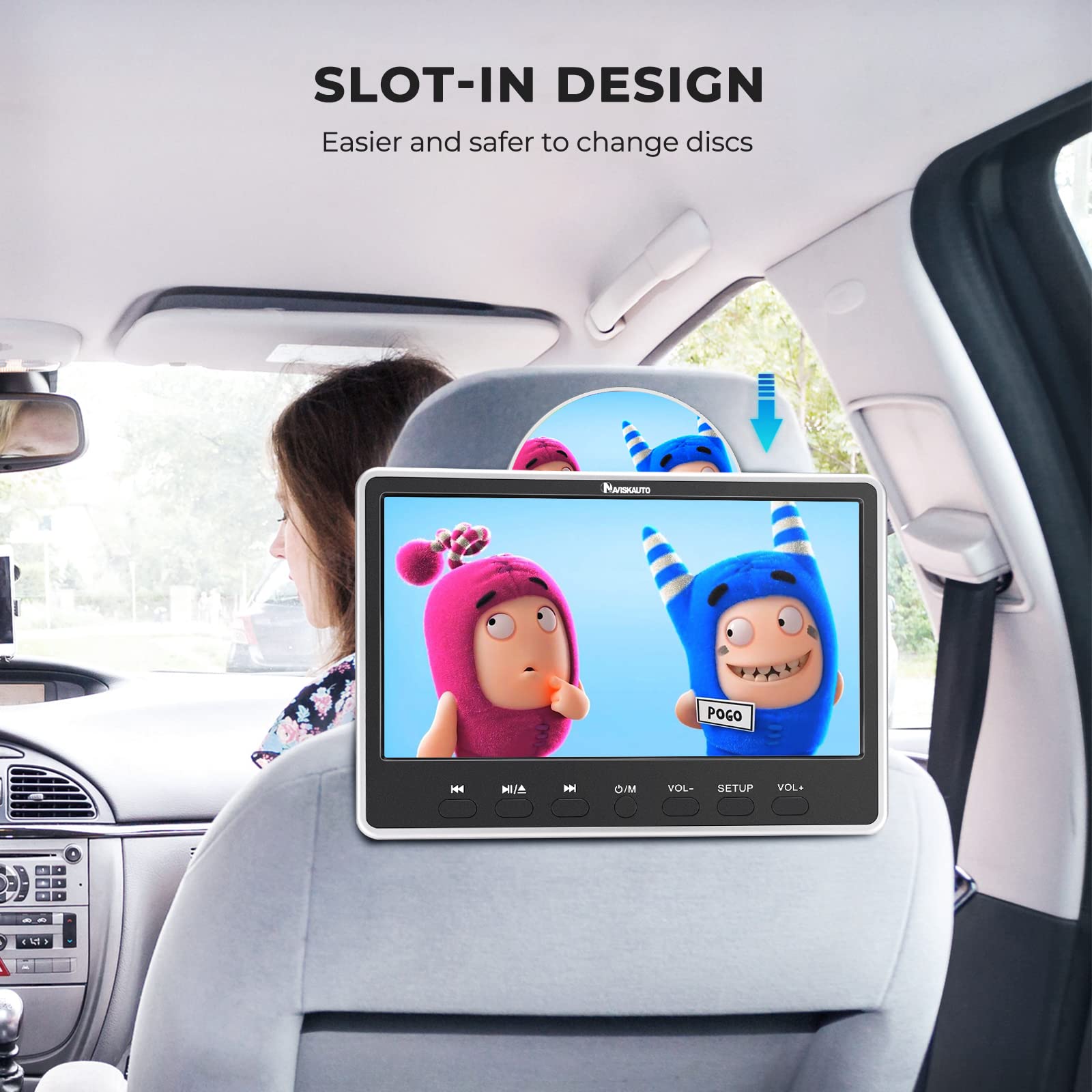 Amazon.co.jp: NAVISKAUTO 12インチ 車載DVDプレーヤー HDMI入力